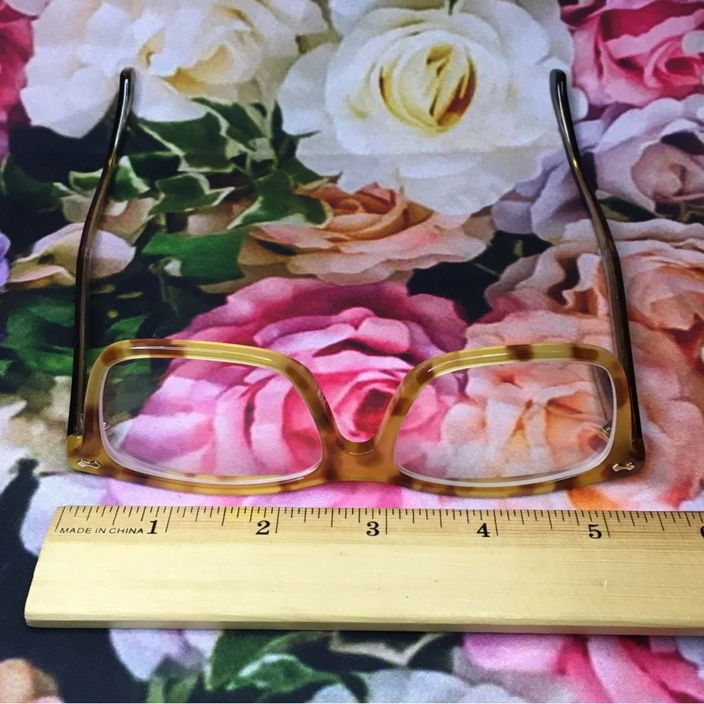 Gucci yellow & black tortoise frames glasses dark brown arms